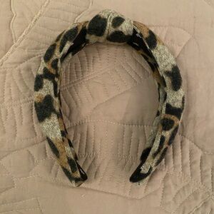 Lele Sadoughi Leopard Print knit Knotted Headband